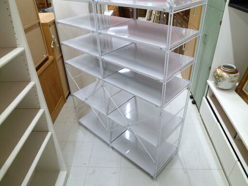 スチールシェルフ 幅110×奥行39.5×高さ213cm 無印良品 グレー フリーラック スチールラック 8段 本棚 収納 苫小牧西店