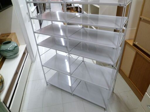 スチールシェルフ 幅110×奥行39.5×高さ213cm 無印良品 グレー フリーラック スチールラック 8段 本棚 収納 苫小牧西店