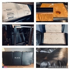 ☑️メル売約済　00’s USA LANE本革張り80万円大塚家具輸入3人掛けトランスフォームカウチソファーの画像