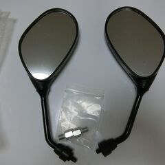 0円：バイク用 汎用ミラー 左右セット 未使用