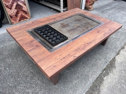 急募‼️ 鉄板付き　ローテーブル1　天然ガス用　たこ焼き器付き