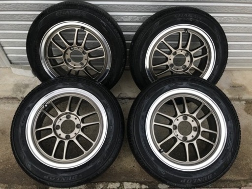 RAYS風  14インチ エコタイヤ付 4本14×5J 155/65R14 JWT適合品　タイヤひび割れあり