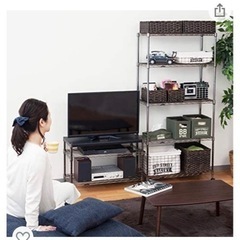 ルミナス アルミラック テレビ台 ブラック 3段 幅59.5×奥行39.5×高さ51cm の画像