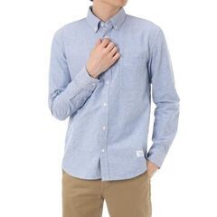 配送可 オックスボタンダウン 長袖シャツ アズールバイマウジー メンズ AZUL BY MOUSSY サックス Sax Sの画像