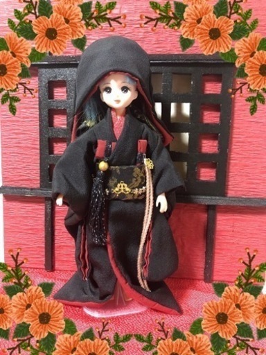 リカちゃん リカちゃん着物 黒無垢一式 ブライス ブライス着物 ハンドメイド  関節人形