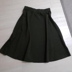 【無料】膝下カットソースカートL　カーキ色
