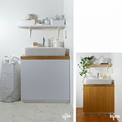 賃貸OK ホワイトリメイクシート、大理石壁紙の画像