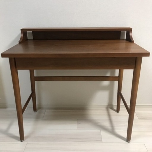 ベルメゾン　ウォールナットデスク　引き出し付き