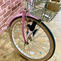 中古自転車　20インチ　ピンク　子供自転車の画像