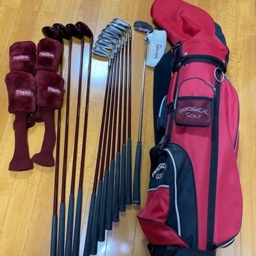【お得セット】papillonゴルフクラブ ゴルフバッグ 一式セット