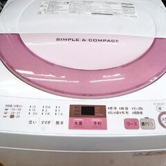 洗濯機 6.0kg 2017年製 シャープ ES-GE6A-P 6kg ピンク系 全自動