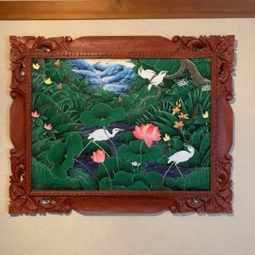 バリ絵画とアジアン木彫り猫