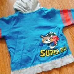 ズーミック☆パーカー［子供服·男の子·男児·保育園·青色·スーパーマン］の画像