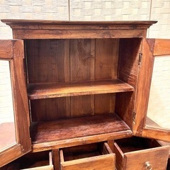 　【売約済み】　アジアン家具 バリ家具　無垢材  ラック 飾り棚 本棚 リゾートテイスト　収納　アジアン　キャビネット　階段　ステップ　おしゃれ　検　チーク材  チーク　店舗　什器　ディスプレイ　バリ　シェルフ　階段　ピラミッド　お洒落　の画像