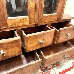 　【売約済み】　アジアン家具 バリ家具　無垢材  ラック 飾り棚 本棚 リゾートテイスト　収納　アジアン　キャビネット　階段　ステップ　おしゃれ　検　チーク材  チーク　店舗　什器　ディスプレイ　バリ　シェルフ　階段　ピラミッド　お洒落　の画像