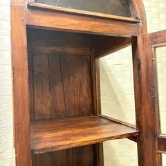【売約済み】アジアン家具 バリ家具　無垢材  ラック 飾り棚 本棚 リゾートテイスト　収納　アジアン　キャビネット　階段　ステップ　おしゃれ　検　チーク材  チーク　店舗　什器　ディスプレイ　バリ　シェルフ　キャビネット　キュリオケース　ガラスケースの画像