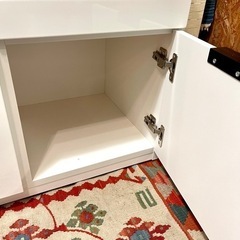 Nitori ニトリ　レンジボード　食器棚　レンジ台　キッチン収納　キッチンボード　キッチンカウンター　エトナ　ホワイト　の画像