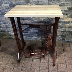 ハンドメイド　足踏みミシンテーブル　机　板小さい　昭和レトロ　アンティーク　ヴィンテージ　クラシック　福岡市南区