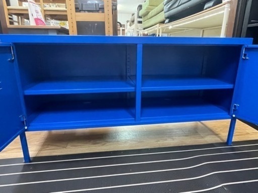 【リサイクルサービス八光　田上店　配達・設置OK】キャビネット　ブルー　鍵付き