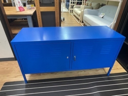 【リサイクルサービス八光　田上店　配達・設置OK】キャビネット　ブルー　鍵付き