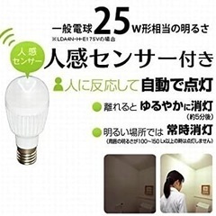 人感 明暗センサー LED電球の画像