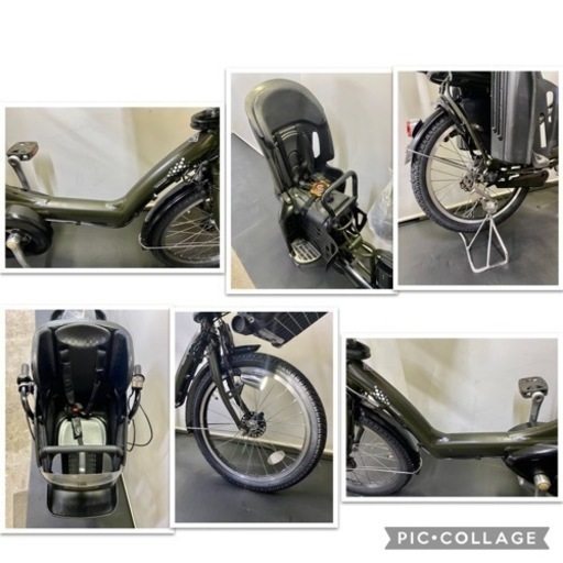 関東全域送料無料 保証付き 電動自転車、ブリヂストン　アンジェリーノ　20インチ 3人乗り 8.7ah 緑色 デジタル