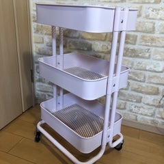 IKEA  ワゴン　ロースコグ　ライトピンク　廃盤品