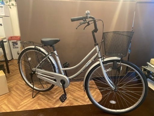 26インチ　自転車　シルバー