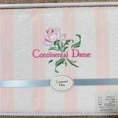 可愛い花刺繍★淡いピンクとホワイトのタオルシーツ★140×240cmの画像