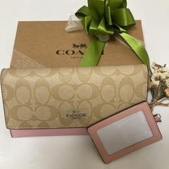 COACH 長財布 可愛い パスケース付き