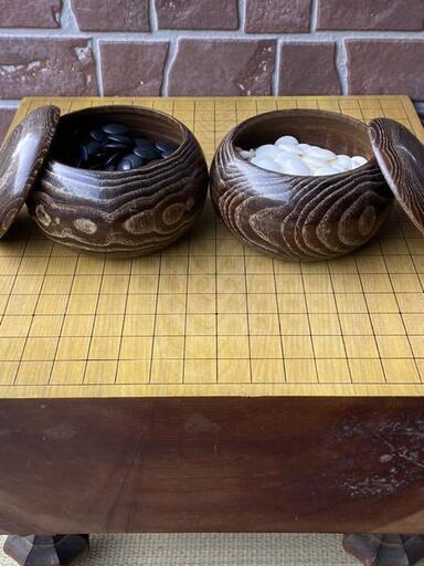 本蛤　那智黒　碁石　碁笥付き 囲碁 碁石 碁笥 蛤碁石 那智黒 碁石碁笥 超特大 桐箱入り 本蛤碁石