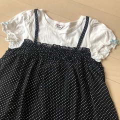 ①Tシャツ付ワンピース　シフォン　サイズ120の画像