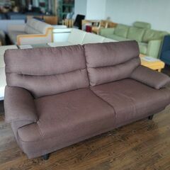 ニトリ　キャッツ３　こげ茶布張り　３人掛けソファー『中古良品』　...