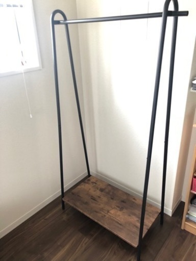 【受渡者決定】ハンガーラック　幅91cm  おしゃれ　ヴィンテージブラウン