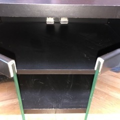 ★無料★まだまだ使えるガラス扉プリンター台テレビ台収納棚の画像