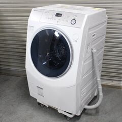 T901) シャープ 洗濯10.0kg 乾燥6.0kg 2019年製 ドラム式洗濯機 ES-H10C-WL 左開き マイクロ高圧洗浄 型崩れ抑えコース SHARP 10kg 洗濯 