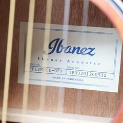 161) 【美品】 Ibanez アイバニーズ PF12MHCE-OPN Open Pore Natural エレアコ ギター ナチュラル の画像