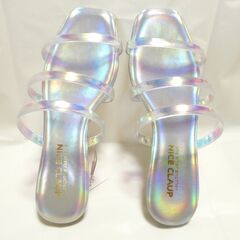 レディースフラットサンダル　クリアの画像
