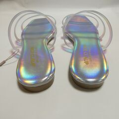 レディースフラットサンダル　クリアの画像