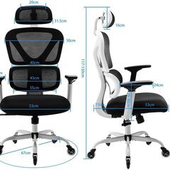 新品定価２万円　組み立て済み　 KERDOM ワークチェア リクライニングチェア オフィスチェア 人間工学椅子 デスクチェア 特製PU静音キャスター付き メッシュバック 3Dアームレスト 可動式ヘッドレスト クッション性あり 360度回転 疲れない 事務 おしゃれ ブラック の画像