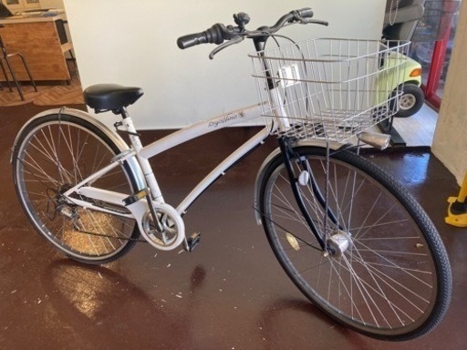 【チューブ新品！】LEDオートライト　6段変速　27インチ　自転車　白