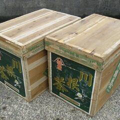 （取引中になりました）1●貴重！昭和レトロ茶箱、2個セット●