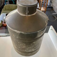 ブリキ缶　No.1960　レトロ　ミルク缶　2重蓋つき　【リサイ...
