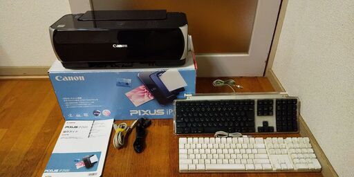 【商談中】プリンターやマックのキーボードのセット/CANON/キャノン/iP2500/PIXUS/ピクサス/インクジェット/プリンター/APPLE/アップル/A1408/M7803/Mac/マック/キーボード/2個/箱/マニュアル/電源/USB/ケーブル付属/マッキントッシュ