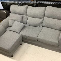 3人掛けソファ ファブリックソファ グレー L字置き可 【ユーズドユーズ
