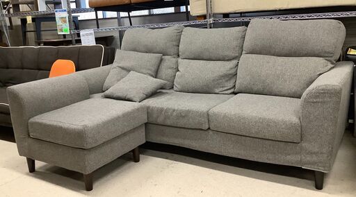 3人掛けソファ ファブリックソファ グレー L字置き可 【ユーズドユーズ名古屋天白店】 J1761