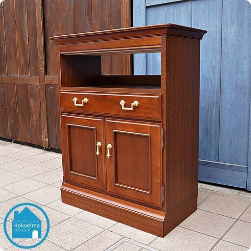 maruni(マルニ)の地中海シリーズのTEL・FAX台64です！クラシックなデザインが印象的なアンティーク調キャビネットは小振りなのでリビングや玄関などのちょっとしたスペースにもおススメの電話台。CD421