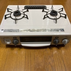 リンナイ2口ガスコンロ56cmサイズ都市ガス用左強火水無しグリル