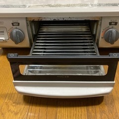 リンナイ2口ガスコンロ56cmサイズ都市ガス用左強火水無しグリルの画像