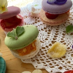 手作りのエディブルフラワーケーキ♪♪の画像